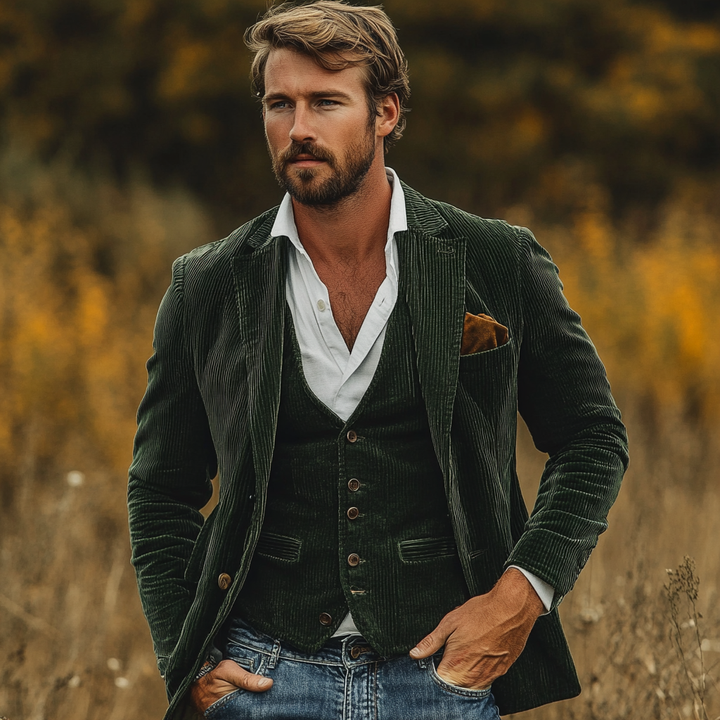 Eryva™ | Ensemble blazer et gilet vintage