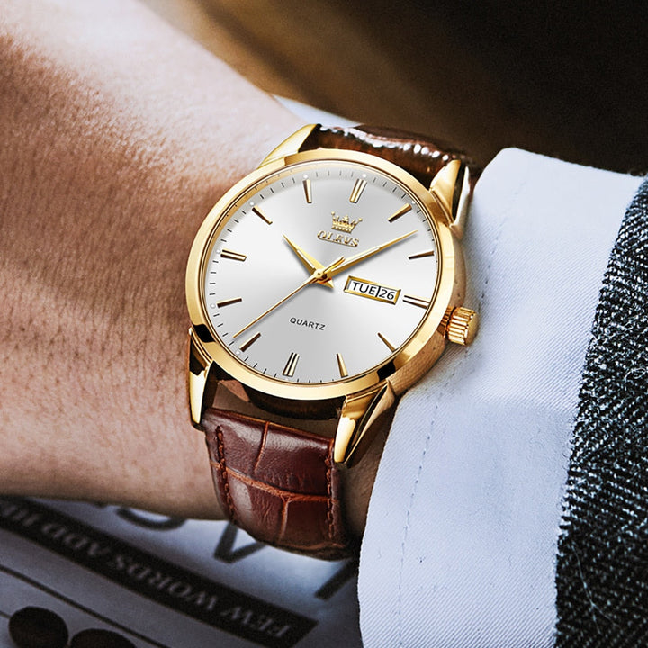 Montre en cuir d'affaires de luxe™ Olsen & Olsen