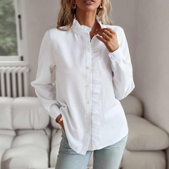 Quorion™ | Élégante Chemise à Manches Longues avec Volants