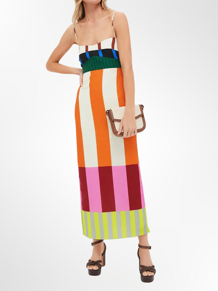 Elsa - Robe longue multicolore