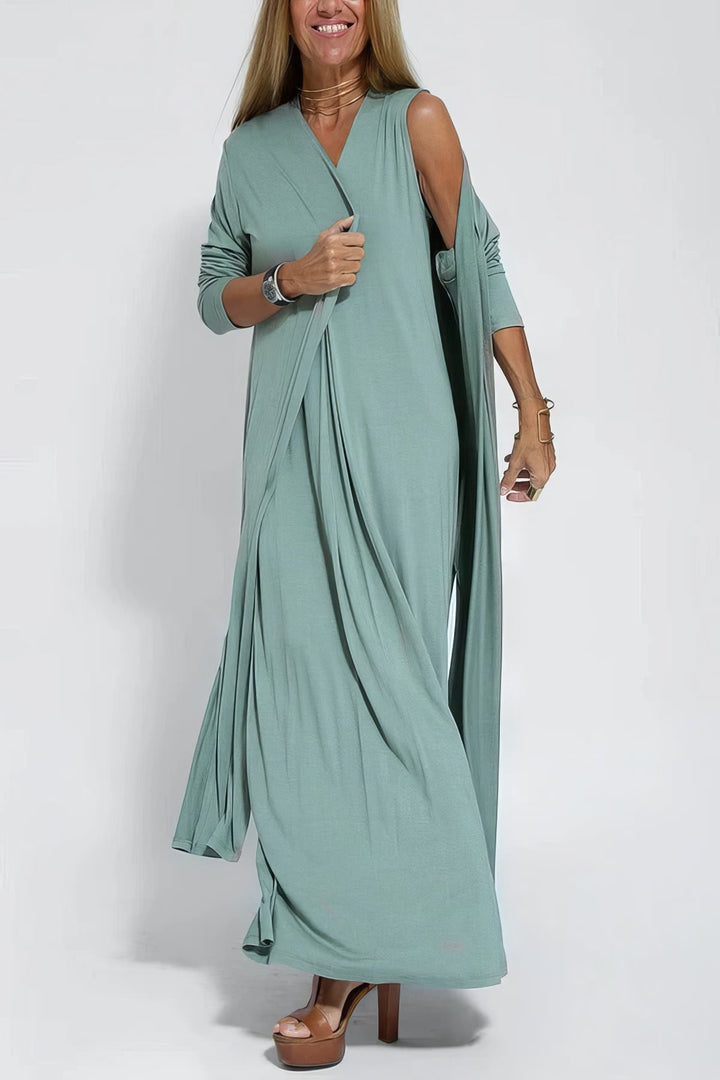 Neva™ | Robe Longue Élégante avec Cardigan Offert